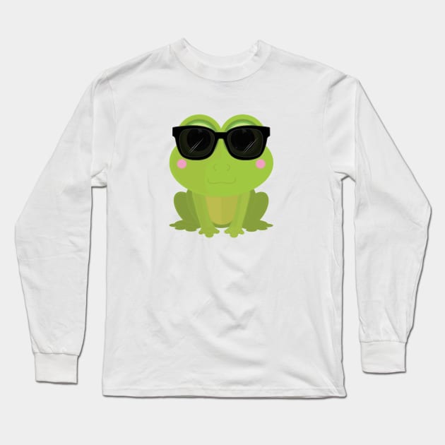 Cool Frog Long Sleeve T-Shirt by adamzworld